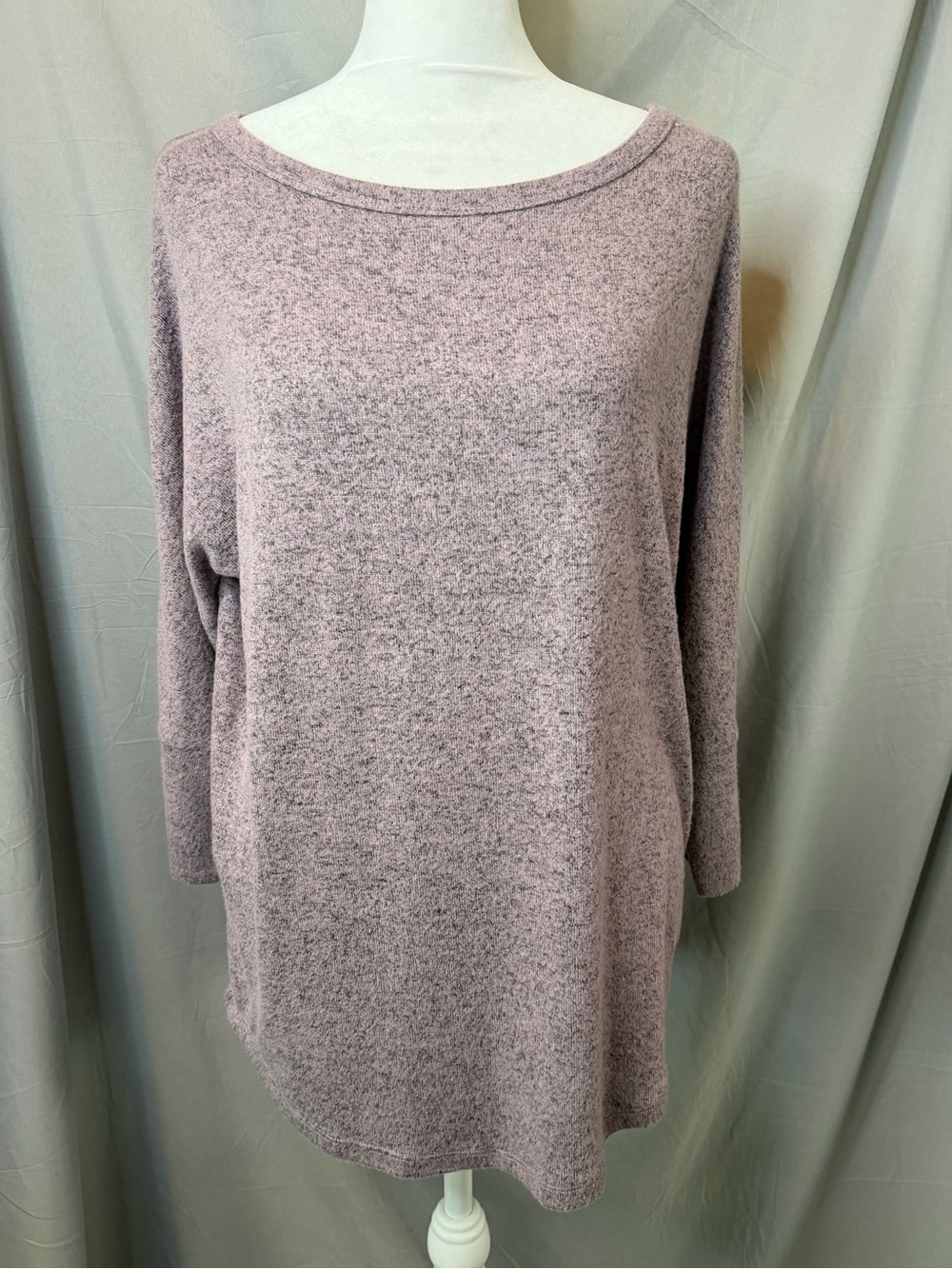 Market & Spruce Relaxed Knit Long Sleeve Top in Dusty Mauve